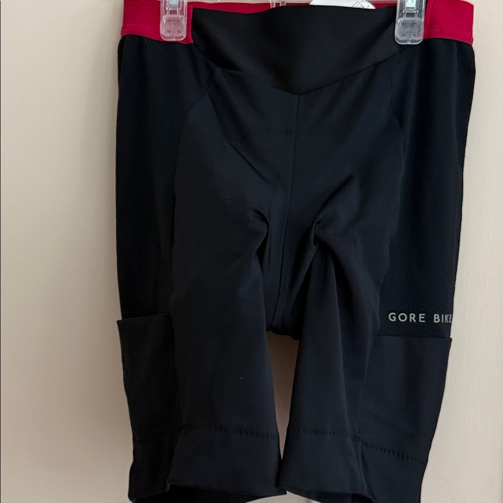 Women's Black and Red Cycling Shorts by GORE (L)